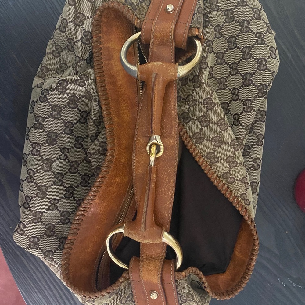 Gucci Brown Monogram Tote Bag - Picture 4 of 7